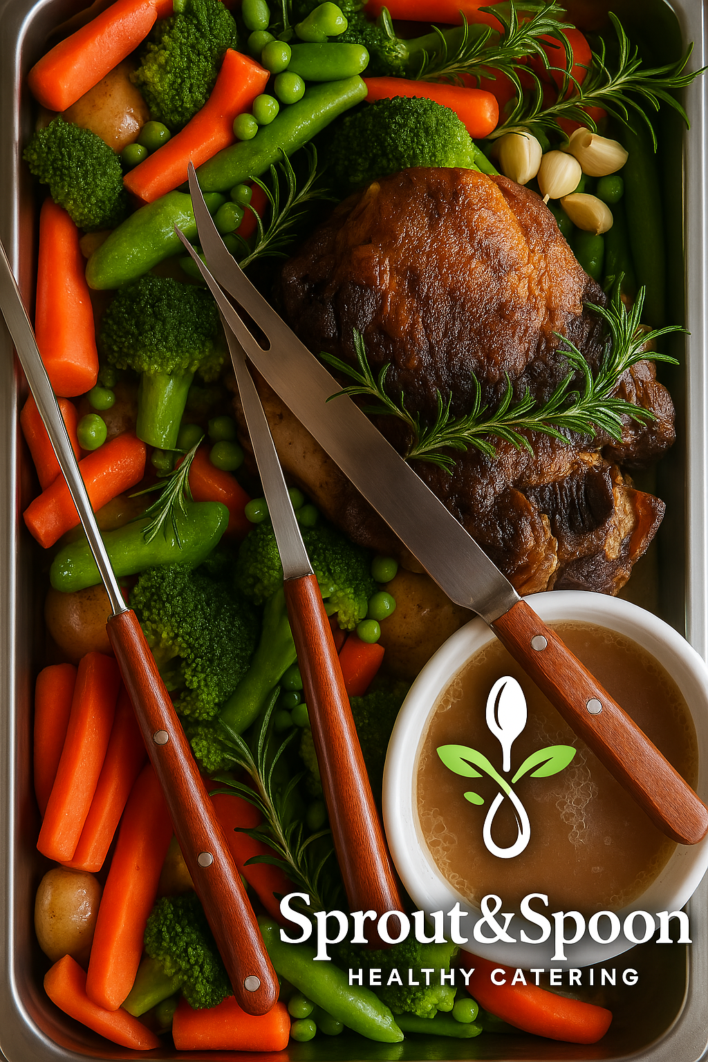 Roasted meat with fresh vegetables